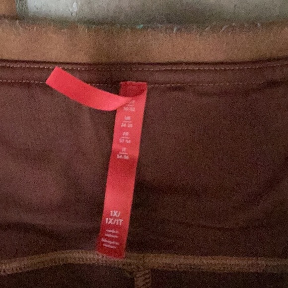 SPANX tan brown faux suede leather High-Waisted Leggings slimming - Picture 3 of 4